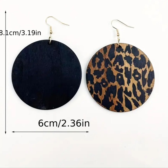 4/$12 Leopard Round Drop Earrings - Picture 7 of 8